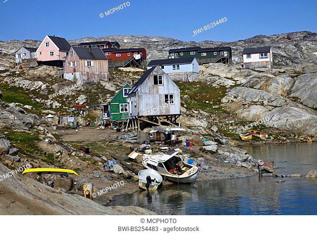 hunter-village Tiniteqilag in Sermilik Fiord, Greenland, Tiniteqilag