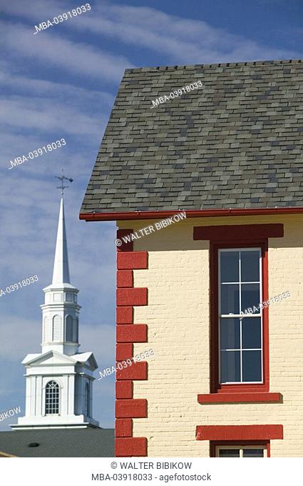 usa, Iowa, Pella, house-facade, steeple, close-up