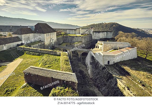 The Citadel of Besançon, a 17th-century fortress designed by Vauban for Louis XIV. UNESCO World Heritage Site. Besançon. Doubs