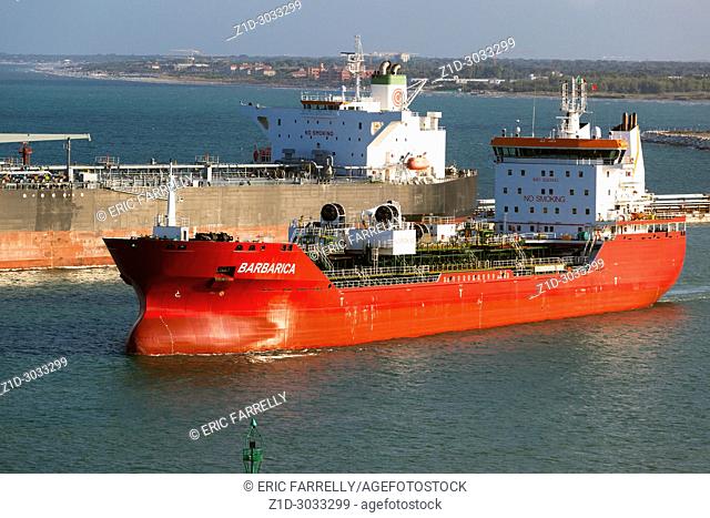 Chemical/Oil Tanker Barbarica sailing from port of Livorno Italy
