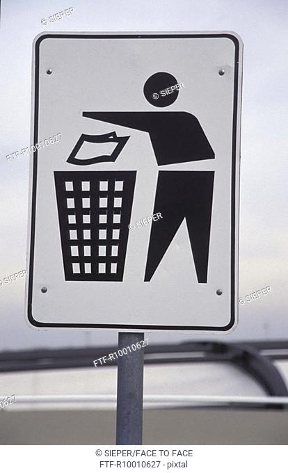 Signs for the garbage service