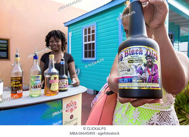 Women sell typical local drinks on the streets of Saint John's Caribbean Antigua and Barbuda Leeward Islands West Indies
