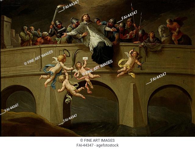 Martyrdom of Saint John Nepomuk by Czechowicz, Szymon (1689-1775)/Oil on canvas/Rococo/c. 1750/Poland/Muzeum Narodowe, Warsaw/61x86, 5/Bible, Mythology