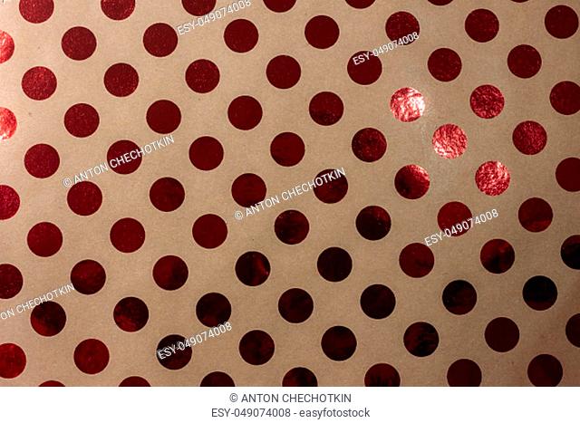 craft brown paper with red dots abstract background