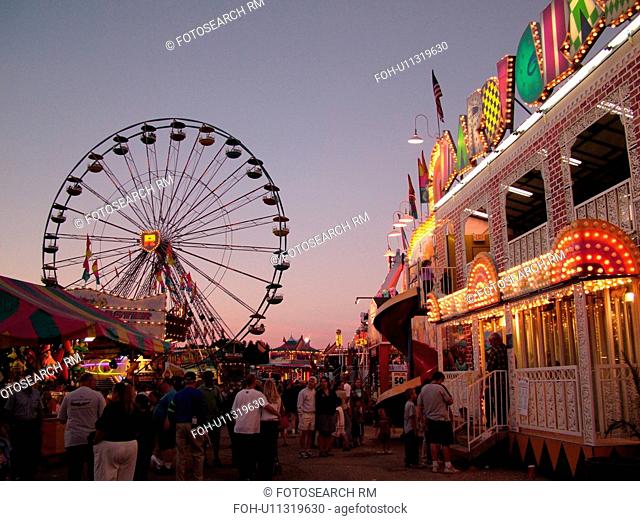 Essex Junction, VT, Vermont, Champlain Valley Fair, Ferris Wheel, evening