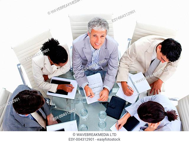 A diverse business group in a meeting