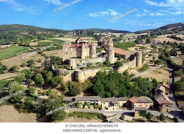 France, Saone et Loire, Berze le Chatel, the castle (aerial view)