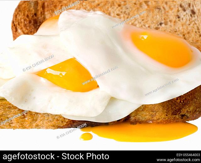 fried egg, toast