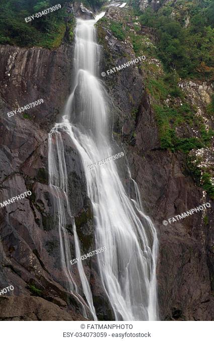 Aber Falls, Rhaeadr Faw, waterfall near to Abergwyngregyn, Gwynedd, Wales, United Kingdom