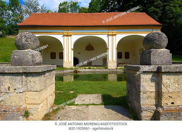 Wessobrunn Abbey (Kloster Wessobrunn), Benedictine monastery near Weilheim, Pfaffenwinkel, Upper Bavaria, Bavaria, Germany