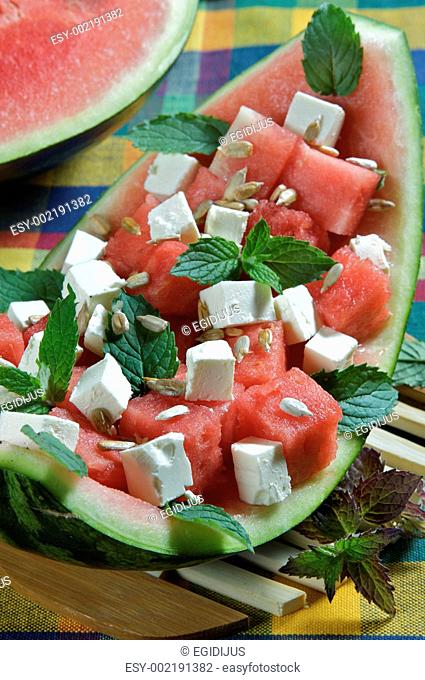 watermelon and feta cheese salad