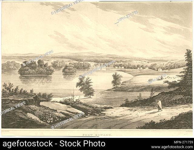 Fort Edward. Lossing, Benson John, 1813-1891 (Author) Hill, John (1770-1850) (Etcher) Wall, William Guy (b. 1792) (Artist)