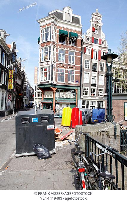 Street view of the Chinese area of the centre of Amsterdam, The Netherlands
