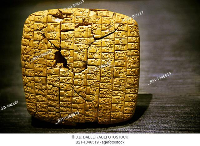 Cuneiform tablet from Ebla (c. 3000 BC), National Museum of Aleppo, Syria
