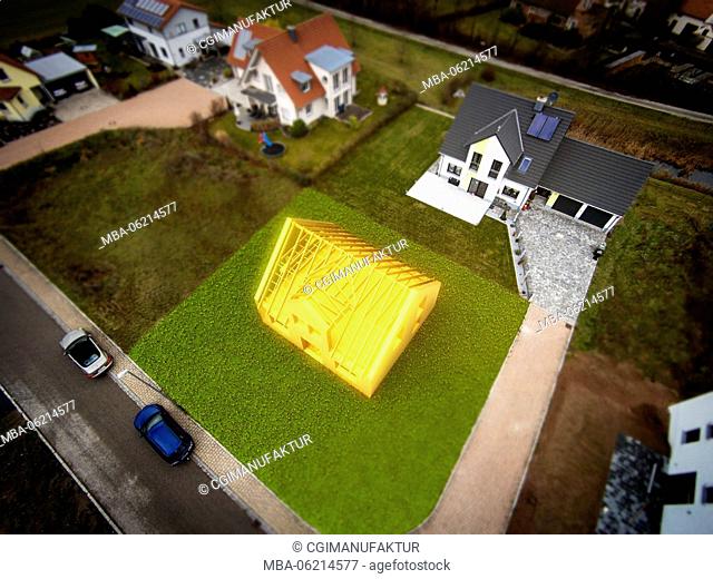 Germany, Bavaria, CGI, 3D, homestead, Building, drone, [M]