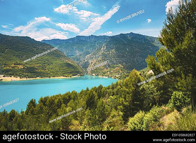 Verdon Gorge, Lake of Sainte-Croix, France. South-eastern France. Provence-Alpes-Cote d'Azur