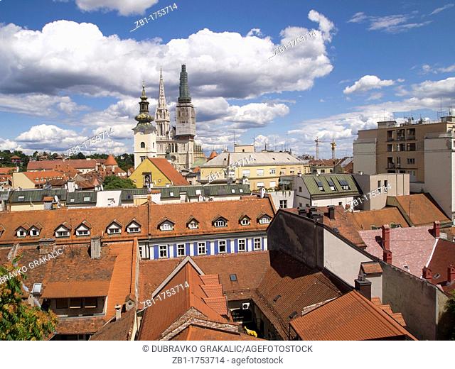 Zagreb, Croatia - city view with St Stephen cathedral