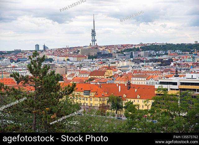 Prague, Czech Republic August 22, 2020: Impressions Prague - 2020 Czech Republic / Prague / TV tower and city view | usage worldwide