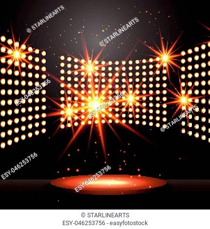 podium with lights and shining stars