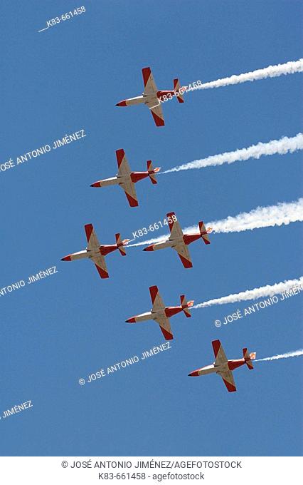 Patrulla Águila, Spanish Air Force aerobatic demonstration team. Granada, Andalucia, Spain