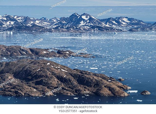 Late summer sea ice at mouth of Ammassalik Fjord, Tasiilaq, Greenland