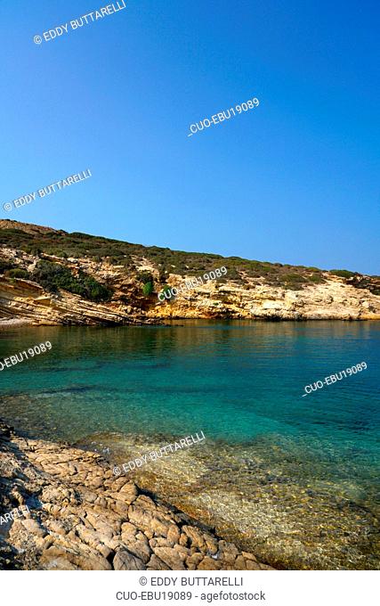 Coast near Hoclahoura Beach, Lipsi or Lissos island, Southern Aegean Sea, Dodecaneso, Twelve Island, Greece, Europe