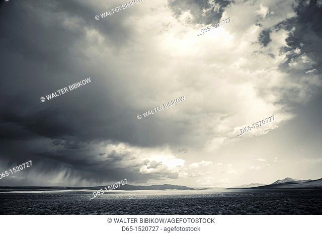 USA, Nevada, Great Basin, Beatty, desert storm off Rt  95
