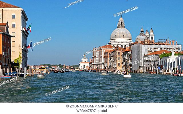 The Grand Canal and Santa Maria della Salute Cathedral in Venice