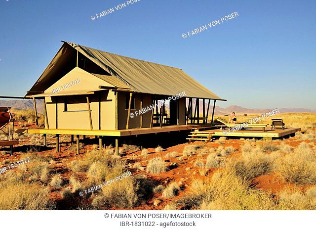 Chalet of the Wolwedans Dune Lodge in the Namib Rand Nature Reserve, Namib Desert, Namibia, Africa