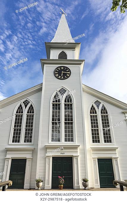 Charming Unitarian church exterior, Brewster, Cape Cod, Massachusetts, USA
