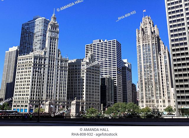 Wrigley Building and Tribune Tower, Chicago, Illinois, United States of America, North America