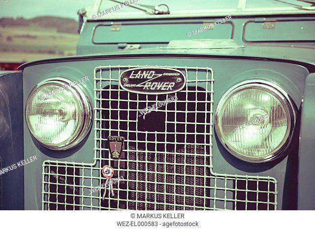 Germany, Baden-Wuerttemberg, detail of an old Landrover