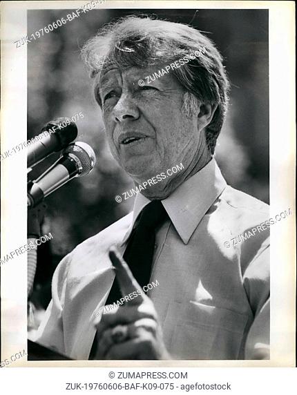 Jun. 06, 1976 - Jimmy Carter, speaking at election rally in the Military Park, Newark, N.J. (Credit Image: © Keystone Press Agency/Keystone USA via ZUMAPRESS