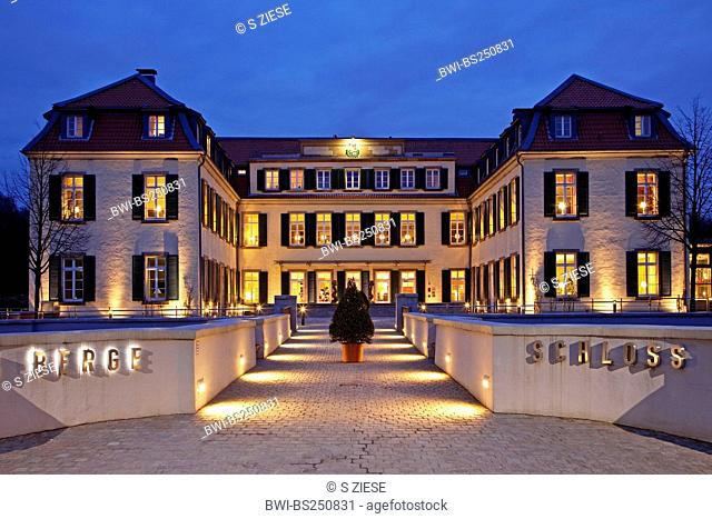Berge castel in Buer at blue hour, Germany, North Rhine-Westphalia, Ruhr Area, Gelsenkirchen