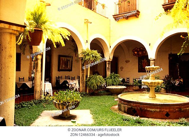 a Restaurant and Hotel at the colonial and old town of Valladolid on Yucatan in the Province Quintana Roo in Mexico in Central America