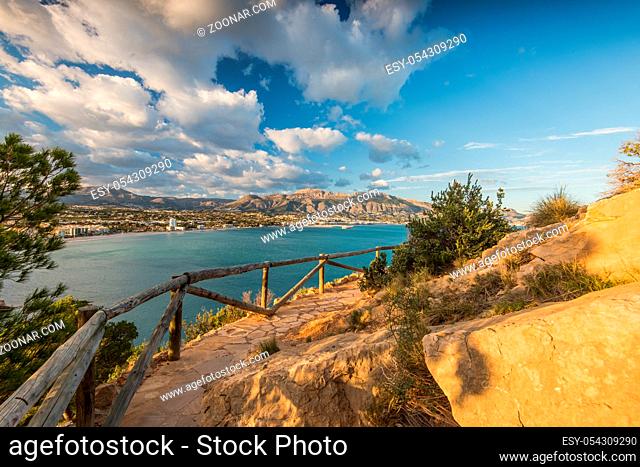 Panoramic view over Albir in Alicante, Spain at sunny day. Albir is main tourist destination in Costa Blanca