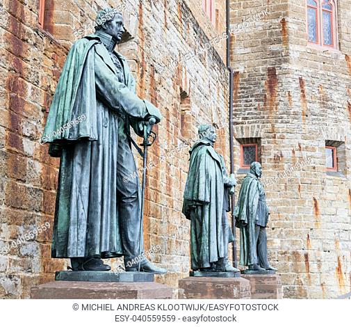Statues at Hohenzollern Castle (Burg Hohenzollern) at the swabian region of Baden-Wurttemberg, Germany