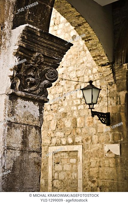 Architectural detail from old town of Dubrovnik