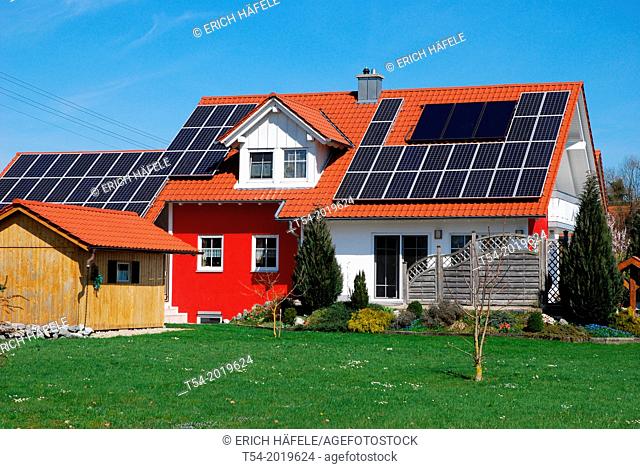 House with solar power plant