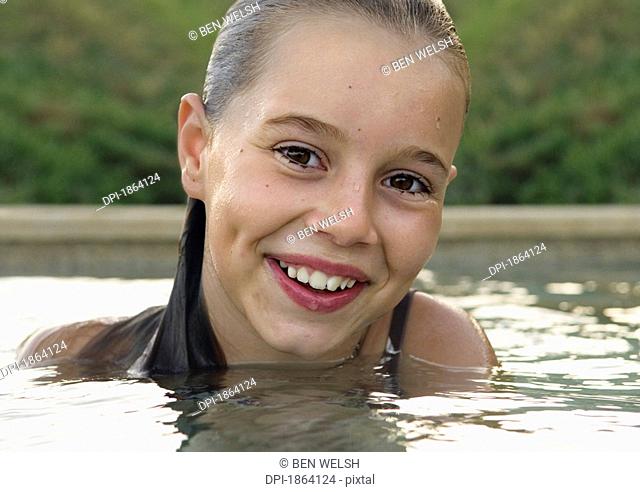 Girl in a swimming pool