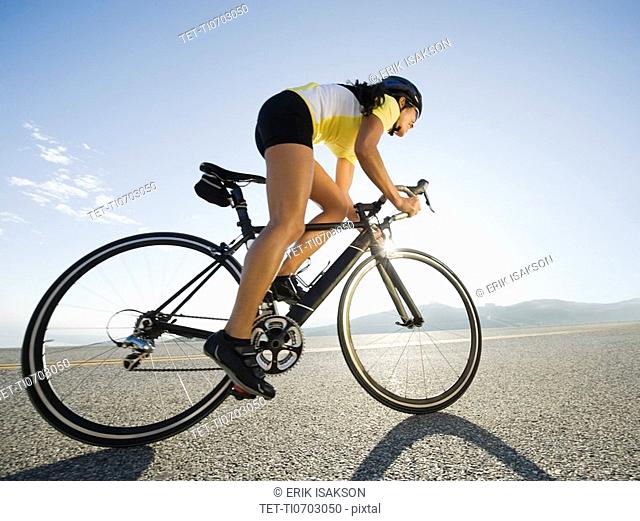 Cyclist road riding