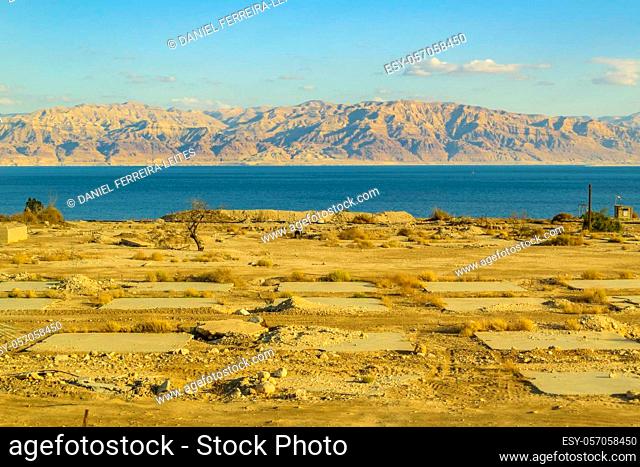 Long distant shot dead sea landscape, israel
