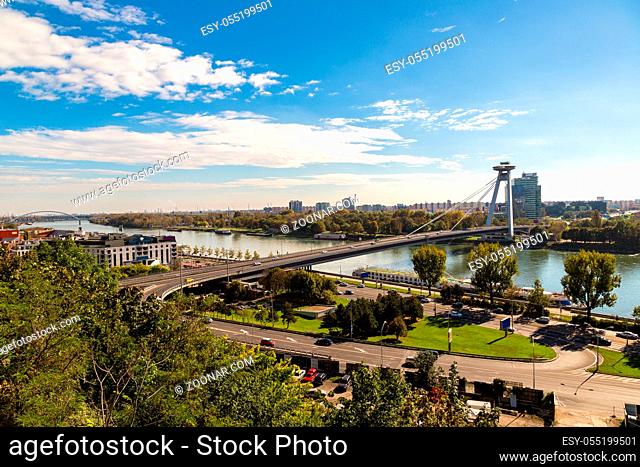 Panoramic view of Bratislava in a summer day, Slovakia