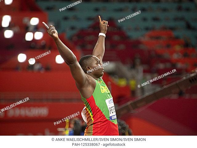 jubilation winner Anderson Peters (GRN / 1st place) Final javelin of the men, on 06.10.2019 World Championships 2019 in Doha / Qatar, from 27.09. - 10