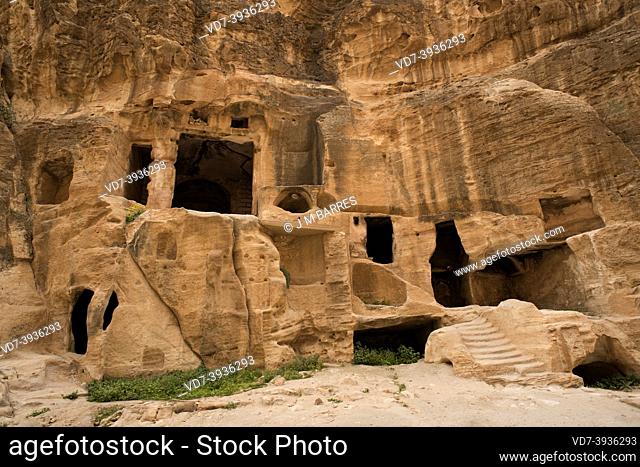 Siq al-Barid or Little Petra (UNESCO World Heritage). Biclinium. Al-Baydha, Jordan