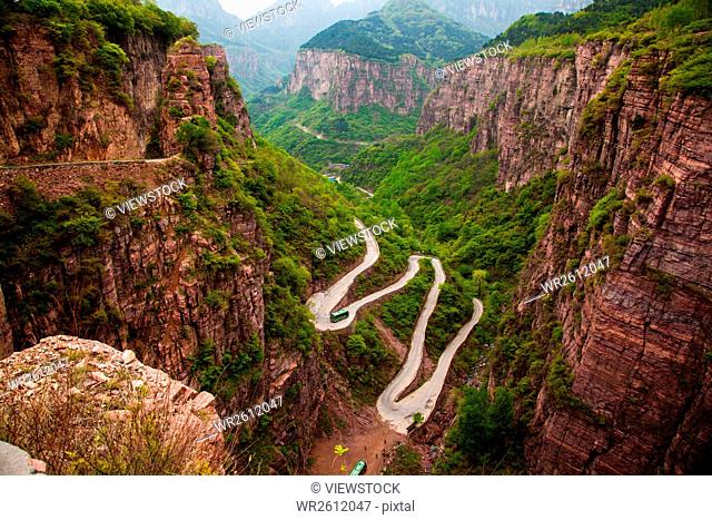 The scenery of Guoliang village of Taihang Mountain, Henan province, China