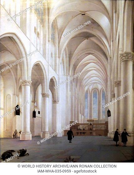 The Interior of the Church of St Catherine, Utrecht' 1636. Pieter Jansz. Saenredam
