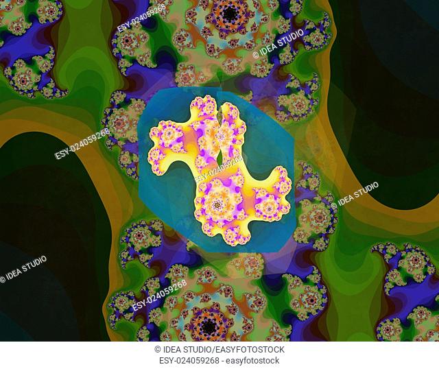 Computer rendered 3d abstract fractal illustration background for creative design