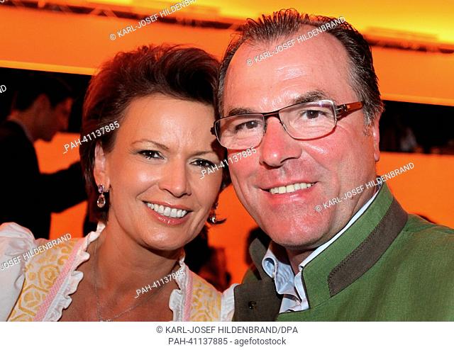 Clemens Toennies, Chairman of the FC Schalke 04's supervisory board, and his wife Margit sit during the cabin evening as part of ""Camp Beckenbauer"" in Going