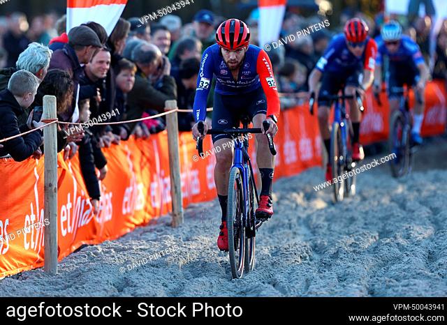 Dutch Joris Nieuwenhuis pictured in action during the men elite race at the UCI Cyclocross World Cup cyclocross event in Beekse Bergen, The Netherlands
